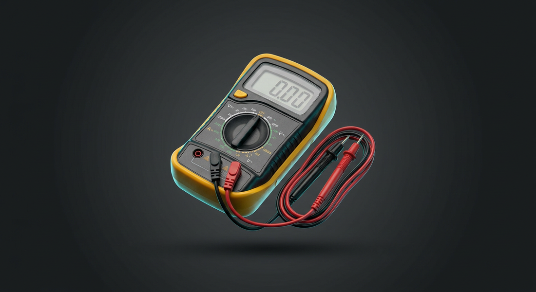 Digital multimeter used to check an e-bike connector after reading an error code
