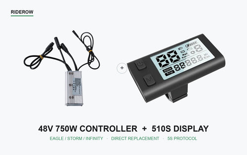 RideRow 48V 750W controller and APT 510S display kit, direct replacement for Snapcycle Eagle, Storm and Infinity